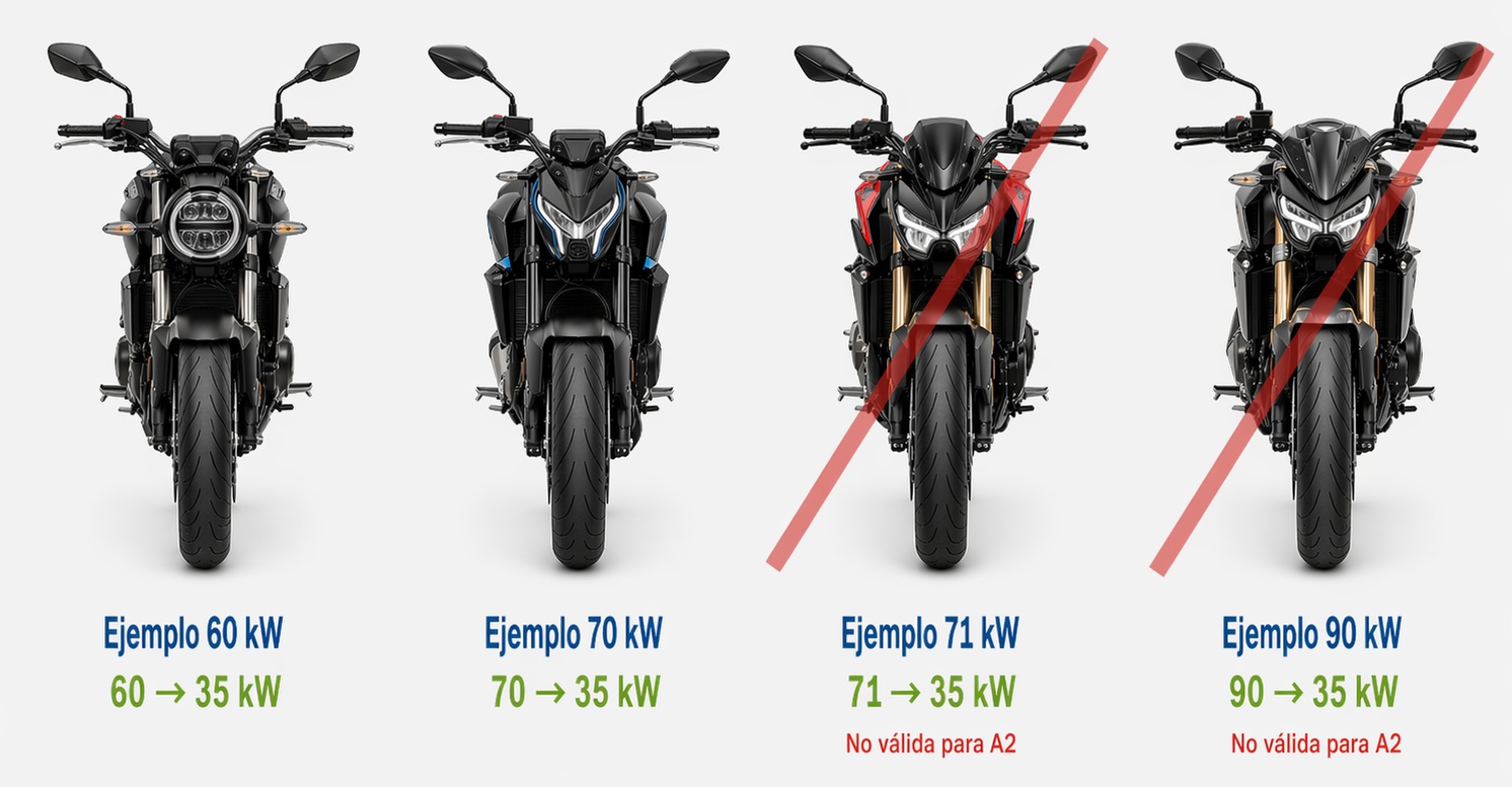 Que motos se pueden limitar para el A2